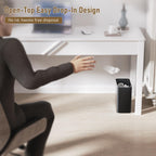 Small Bathroom Trash Can 2.4 Gallon Wastebasket, Slim Metal Garbage Can Matte Black Stainless Steel Trash Bin For Bedroom,Office,Kitchen,Toilet, Rv, Near Desk, Under Sink