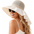 Women Wide Brim Sun Hat UV Protection Fishing Hiking Gardening Hat with Neck Flap Quick Dry Outdoor Cap Beige