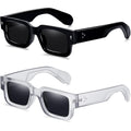 Cool Square Frame Sunglasses for Women Men Trendy Chunky Rectangle Sun Glasses Black Shades UV400 Protection Black and Gray