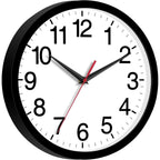 14 Inch Wall Clock Modern Battery Operated Silent Non Ticking Large Analog Clock For Living Room Office Home Bedroom Kitchen Bathroom(Black)