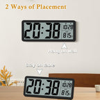 Digital Lcd Wall Clock Easy To Set, 8.5 Inch Lcd Screen With Time/Date/Temperature Display,Simple Digital Desk Clock With 12/24H For Bedroom Living Room Office Décor