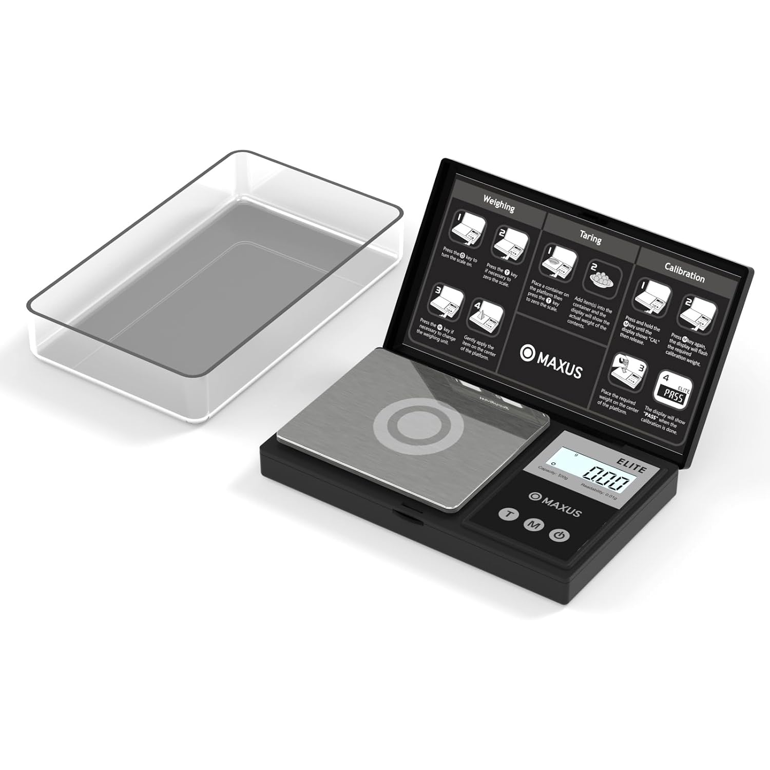 Digital Pocket Gram Scale 500G X 0.01G High Precision With Tray, Weighs Small Food, Jewelry, Ounces, Grains, Lcd Display, Tare Function