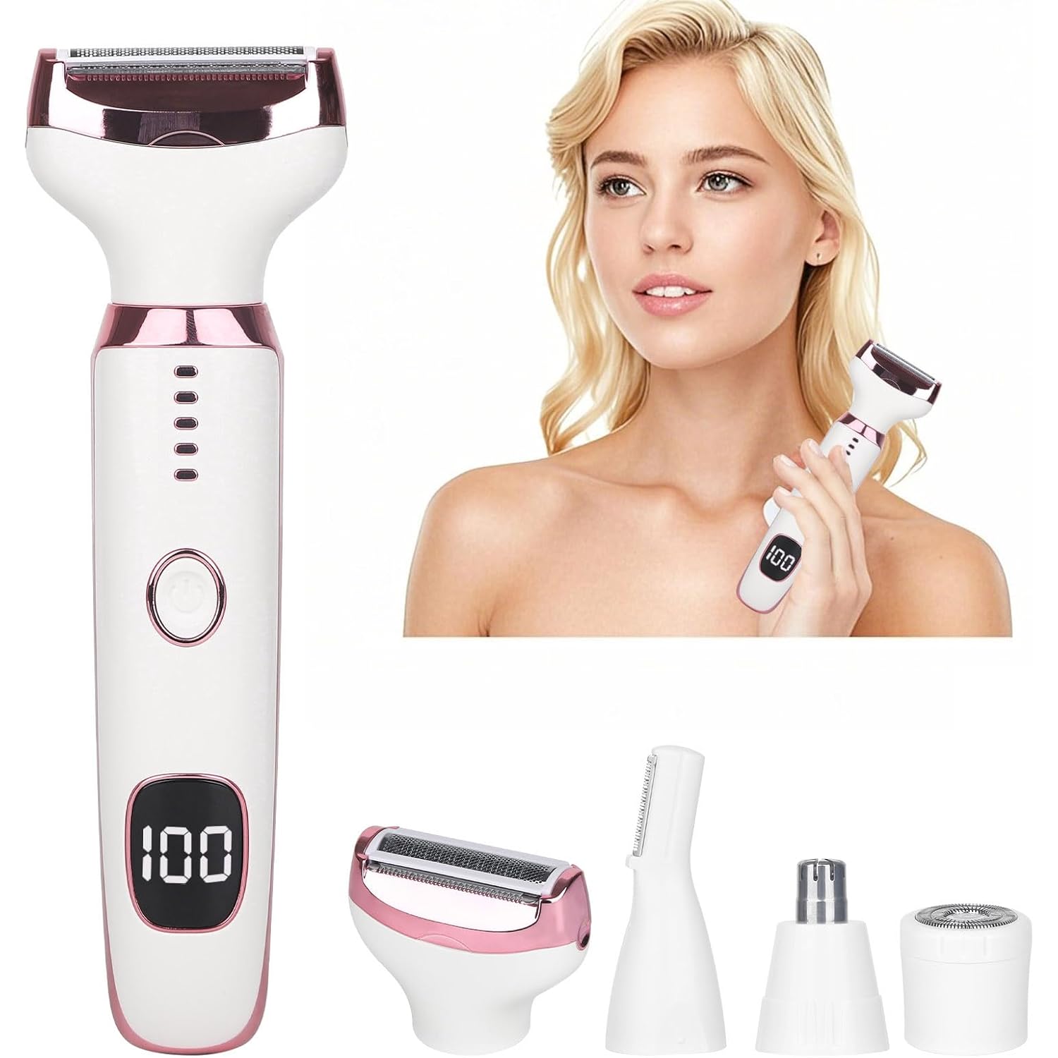 Electric Razors LED Display for Women Men, 2026 Wet/Dry Lady Electric Shaver,4 in 1 Hair Remover with IPX7 Waterproof,Smooth & Silky Portable Bikini Electric Grooming Set (Multicolor)