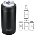 Morefeel 4-In-1 Insulated Can Cooler For 12 Oz Cans & Bottles | 304 Stainless Steel Can Holder Fits 12 Oz Slim Cans, Standard Cans, Beer Bottles & Works As A Open Cup; Dishwasher Safe