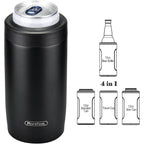 Morefeel 4-In-1 Insulated Can Cooler For 12 Oz Cans & Bottles | 304 Stainless Steel Can Holder Fits 12 Oz Slim Cans, Standard Cans, Beer Bottles & Works As A Open Cup; Dishwasher Safe
