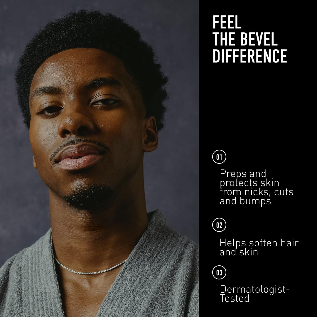 Bevel Pre Shave Oil for Men with Castor Oil, Olive Oil and Tea Tree Oil, Helps Soften Hair and Protect Skin from Irritation and Razor Burn, 2 Fl Oz