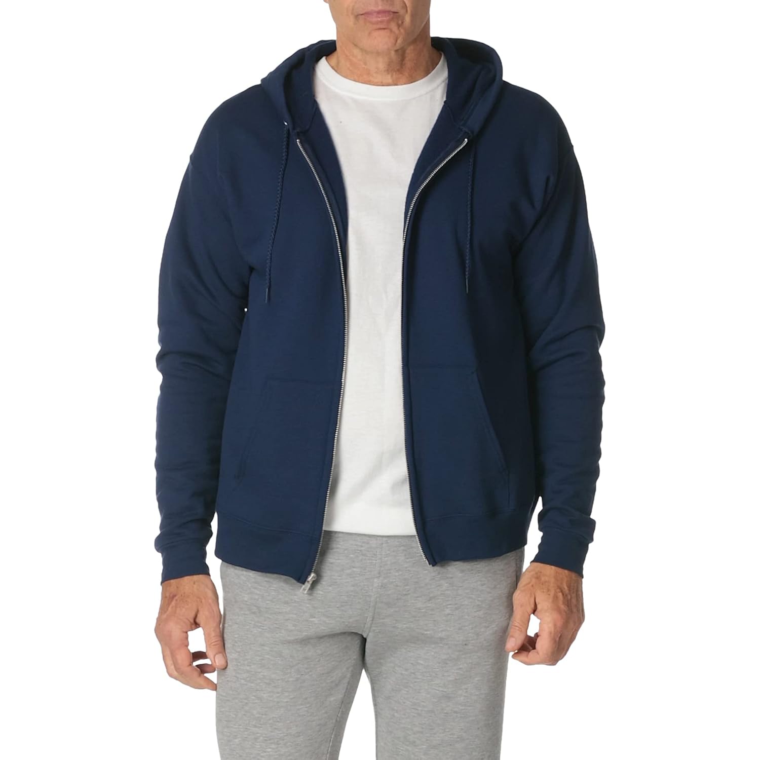 Hanes Men'S Zip-Up Hoodie, Ecosmart Fleece Full-Zip Hoodie For Men, Hooded Sweatshirt