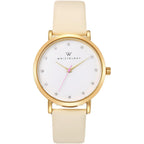 Maxi Crystal Womens Watch - Interchangeable Genuine Leather Band - Large Easy To Read Watch With Second Hand For Women, Nurses, Teachers Moms