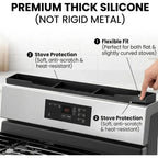 Stove Top Shelf 30 Inch - Silicone Material Magnetic Shelf For Stove - 3 Functional Partitions Kitchen Spice Rack Organizer-Black,Kitchen Gadgets Storage Organization