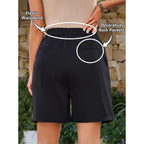 Shorts for Women Dressy Casual Summer Bermuda High Waisted Trendy Work Shorts with Pockets