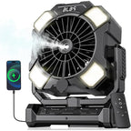 Misting Fan, Portable Camping Fan With 11Oz Water Tank, 160Min Misting, 24000Mah Battery Powered Fans With 4 Speeds, 4 Timers, Light & Hook, Must-Have For Camping, Fishing, Beach & Hiking