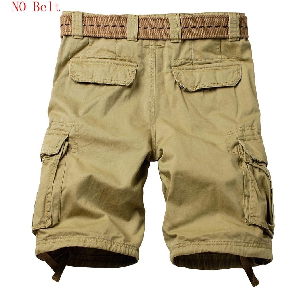 Akarmy Men'S Camo Cargo Shorts Outdoor Multi-Pocket Cotton Casual Shorts With No Belt