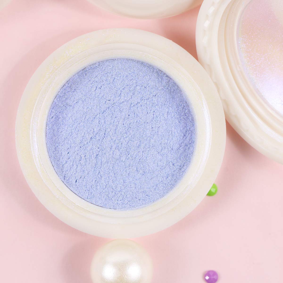 Mirror Laser Nail Decoration - Neon, Aurora, Titanium Metal Powder With Nail Sponge Brushes