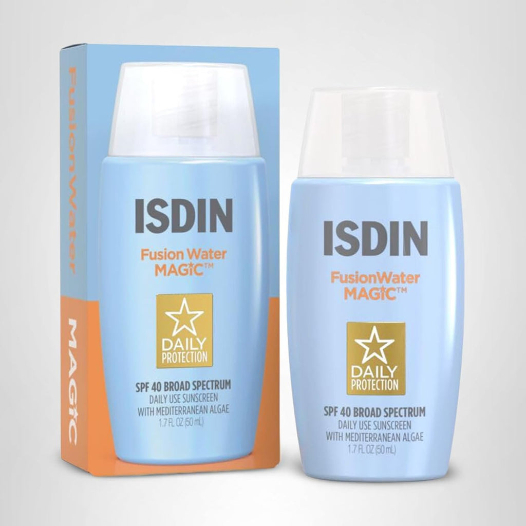 Isdin Fusion Water Magic Spf 40, Lightweight Sunscreen For Face With Hyaluronic Acid And Vitamin E, Ideal For Daily Use, Dermatologist Recommended, Fast Absorbing And Non-Comedogenic