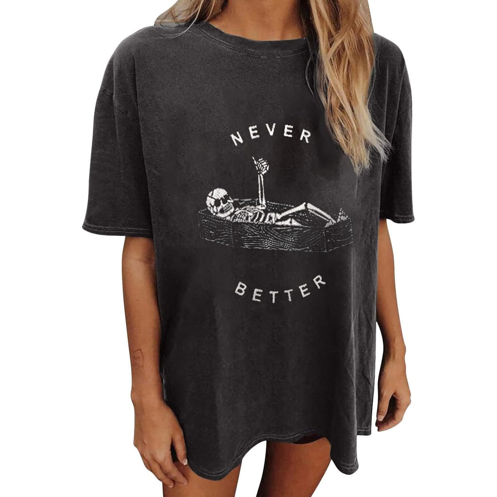 Wukreran Oversized Tops for Women Short Sleeve Shirts Dressy Casual Plus Size Cute Graphic Tees Summer Loose Fit T-Shirts Cute Shirts #A1