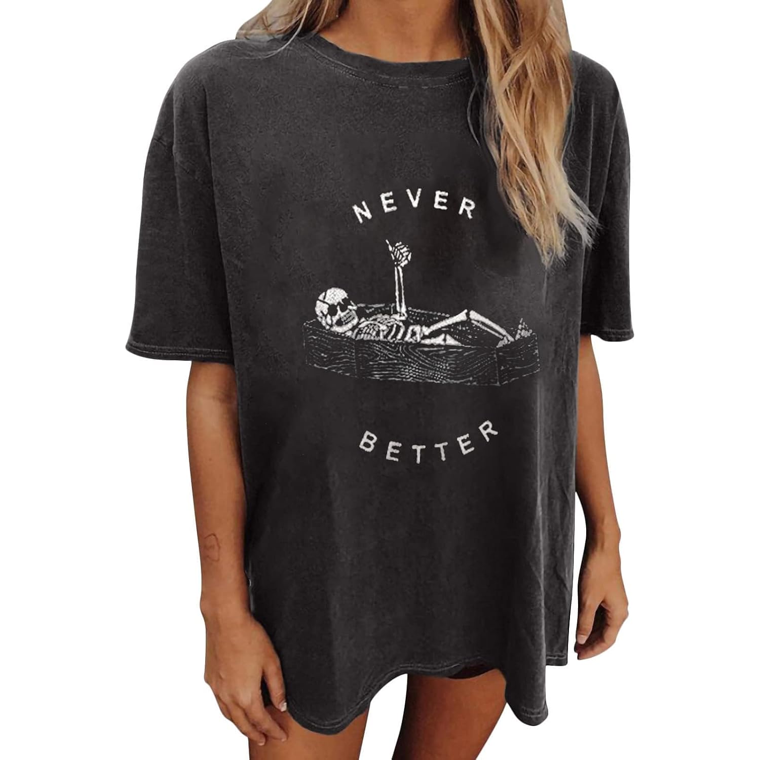 Wukreran Oversized Tops for Women Short Sleeve Shirts Dressy Casual Plus Size Cute Graphic Tees Summer Loose Fit T-Shirts Cute Shirts #A1