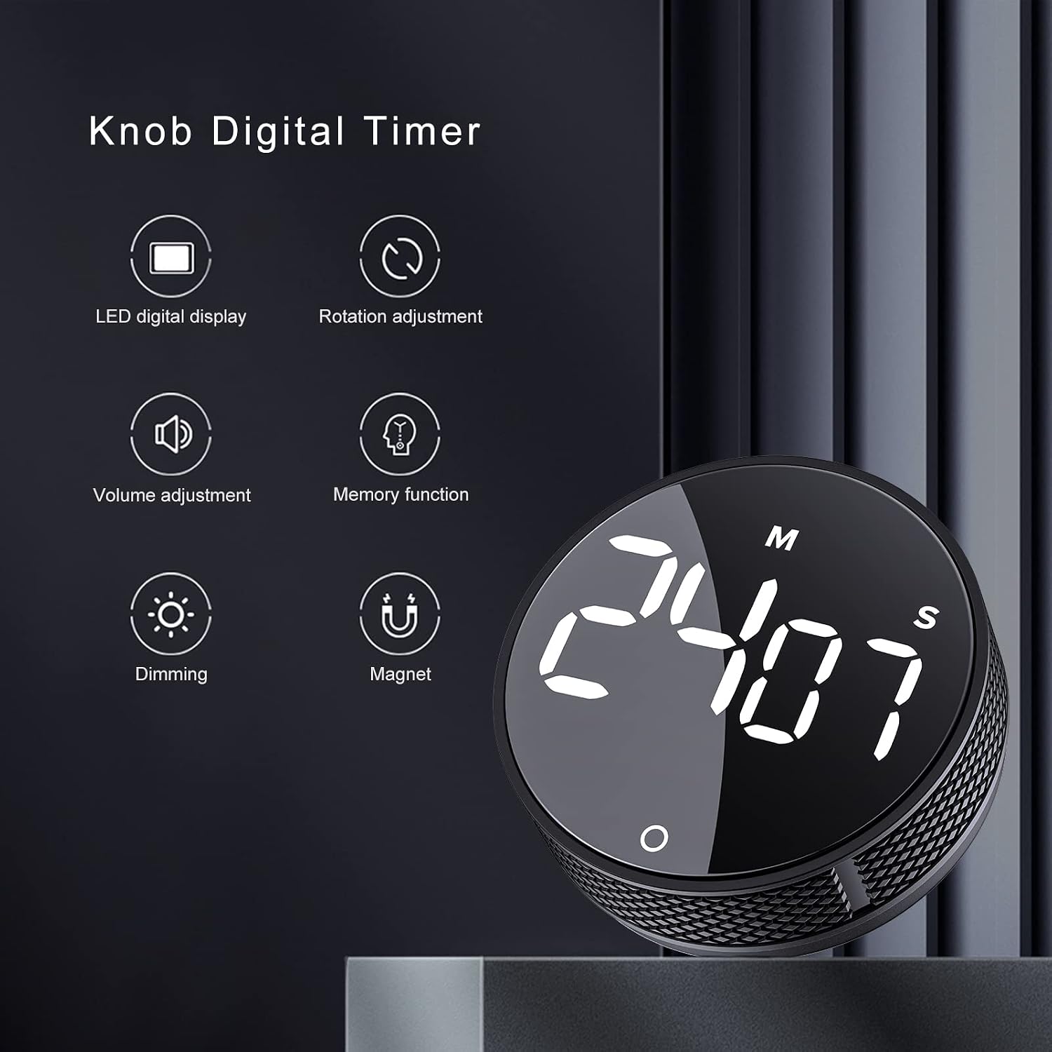 Avinia Digital Kitchen Timers, Visual Timers Large Led Display Magnetic Countdown Countup Timer For Classroom Cooking Fitness Baking Studying Teaching, Easy For Kids And Seniors Black