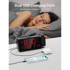 Projection Alarm Clock With 180° Ceiling Projector & Digital Display | 5-Level Dimmer, Dual Alarms, Night Light, Temp & Humidity Display, Weekday/Weekend Mode, Dst, Snooze Function For Bedroom