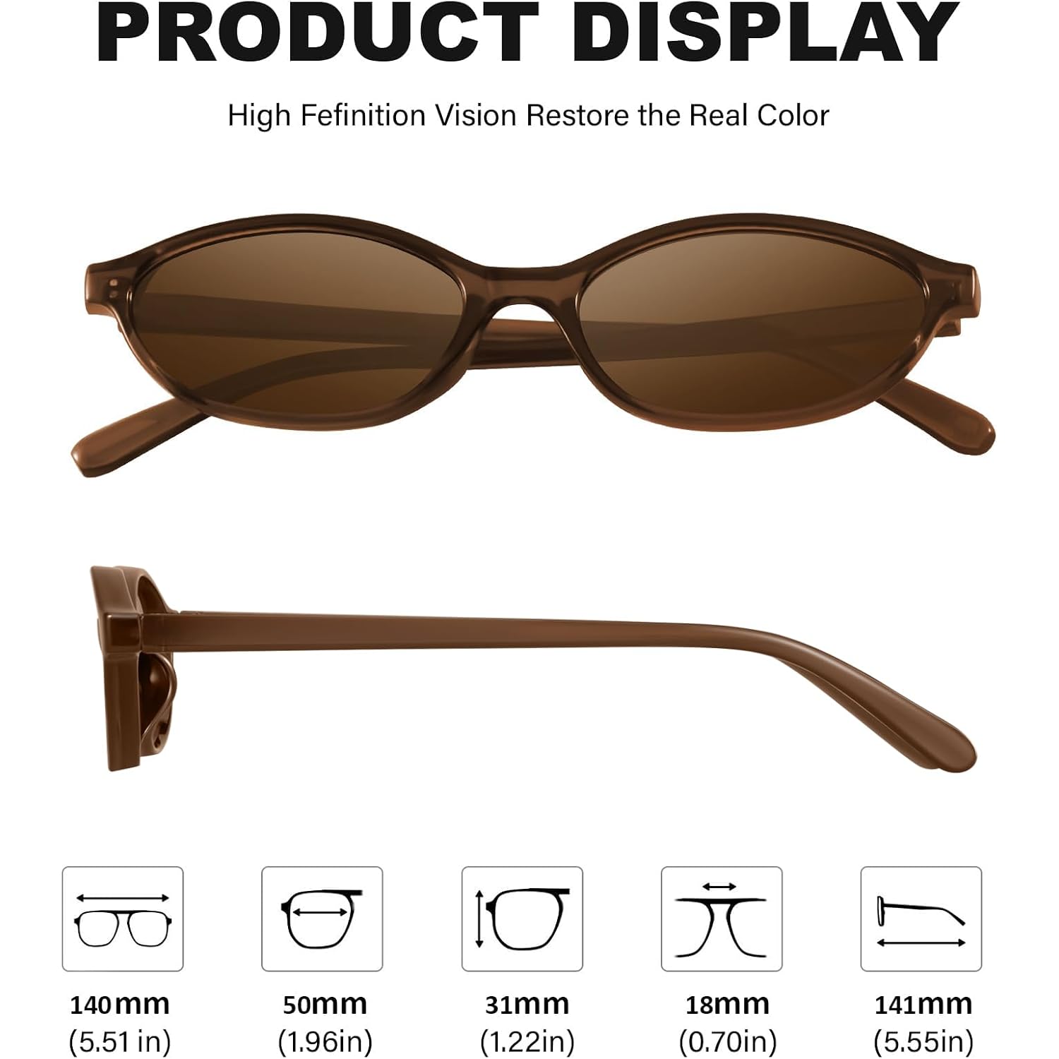 Retro Oval Cat Eye Sunglasses For Women Y2K Designer Trendy Narrow Shades Uv Protection Sun Glasses