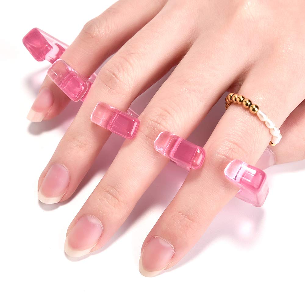 Pedicure Toe Separators Flexible Soft Silicone Finger Toe Spacers for Nail Polish Pedicure Tools Toe Spreader for Nail Polish Application(Pink)