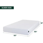 Zinus 10 Inch Green Tea Cooling Memory Foam Mattress [New Version], Queen, Fiberglass Free, Medium Firmness, Cooling Gel Foam, Certified Safe Foams & Fabric, Mattress In A Box