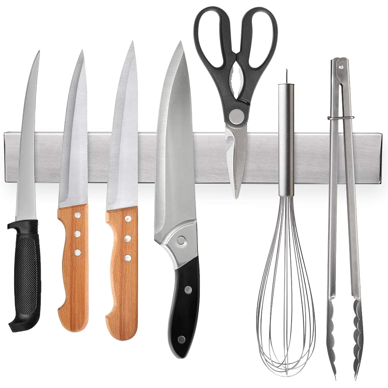 Ninonly 12 Inch Magnetic Knife Strip, Premium Stainless Steel Wall Mounted Kitchen Knives Bar,Space-Saving Powerful No Drilling Magnetic Knife Rack For Home Kitchen Utensil Holder & Tool Holder