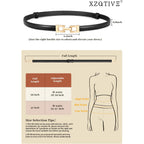 XZQTIVE Women's Thin Leather Belt – Adjustable Casual Office Belt for Dresses Jeans Pants – Gold Buckle, Multi-Color