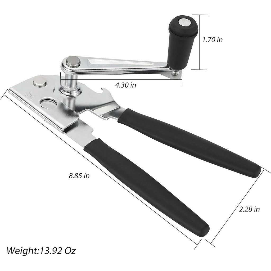 Heavy-Duty Commercial Manual Crank Can Openers,Rubber-Coated Long Handles | Easy To Use, Ergonomic,Works Great On #10 Cans,For Restaurants,Home Kitchens,Seniors & Arthritis