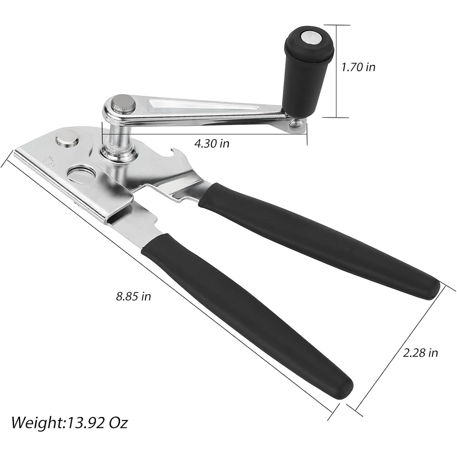 Heavy-Duty Commercial Manual Crank Can Openers,Rubber-Coated Long Handles | Easy To Use, Ergonomic,Works Great On #10 Cans,For Restaurants,Home Kitchens,Seniors & Arthritis