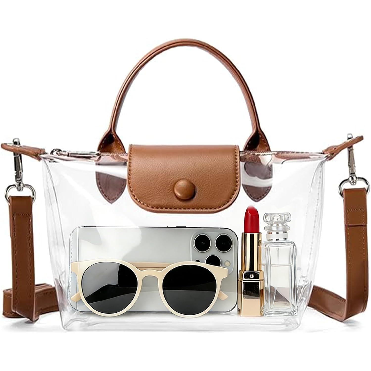 Ginogento Clear Bag for Stadium Events,Small Clear Purse Crossbody Bags for Women for World Cup 2026,Concert,Sport Events