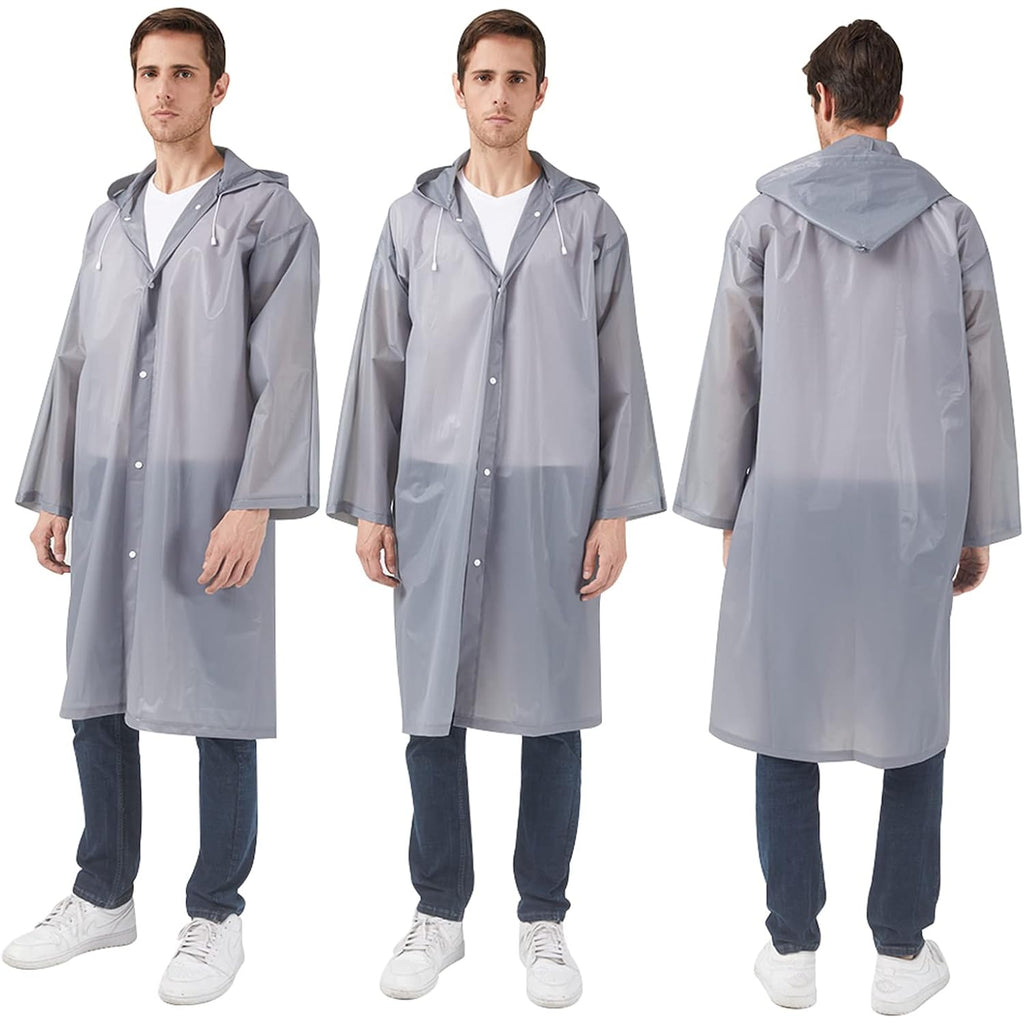 Rain Ponchos Raincoats For Adults Women, Reusable Rain Jacket Coats With Hood For Family Disney Park Travel 2 Pack