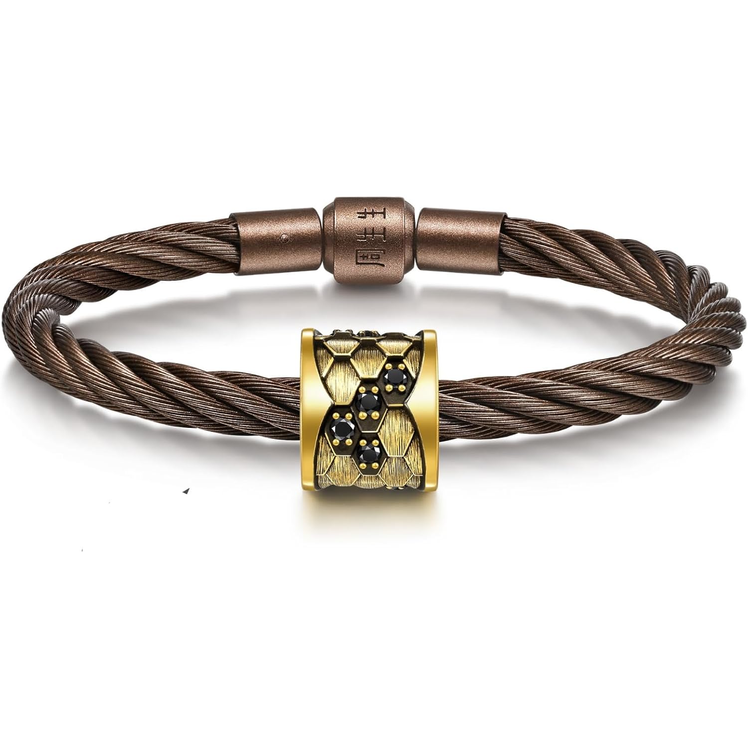 CHOW SANG SANG 999 24K Gold Charme Bold Black Diamond Charm Bracelet for Women & Men 95489C ICONIC