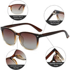 DUSHINE Polarized Sunglasses for Women Classic Retro Style UV400 Protection Vacation Beach Outfits Fashion Sunnies