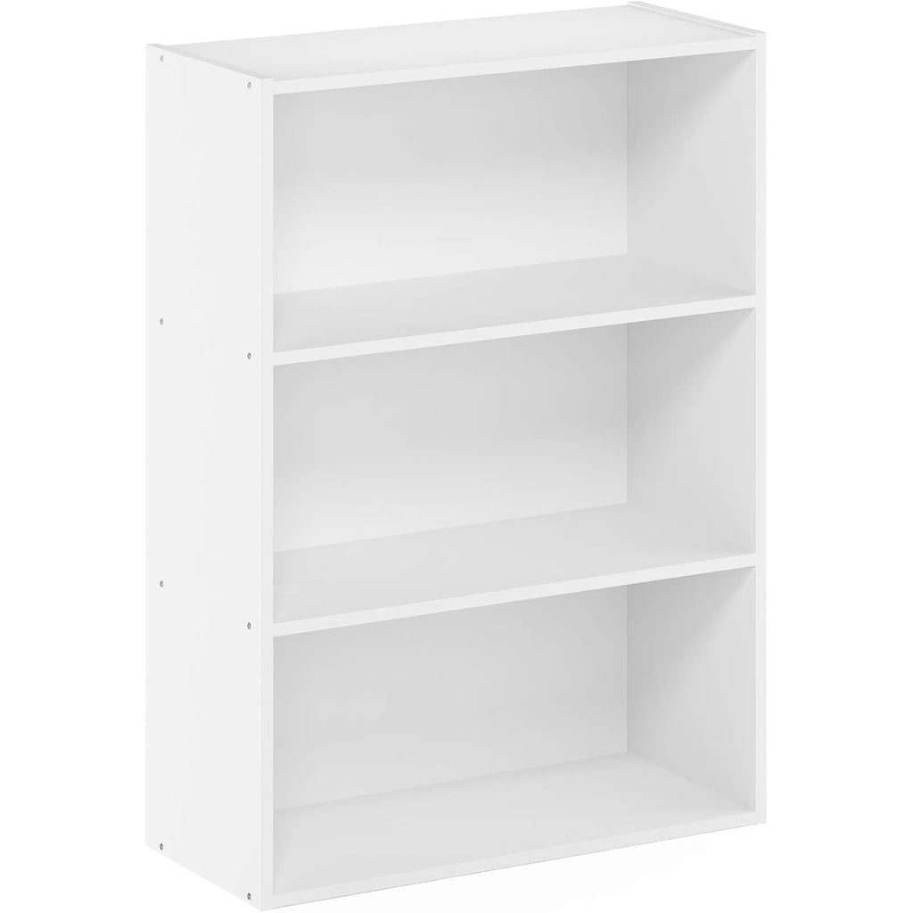 Furinno Pasir Book Shelf, 3-Tier Bookshelf, Storage Shelves Bookcase, 9.7 X 23.7 X 31.5, For Living Room, Bedroom, Home Office, Plain White