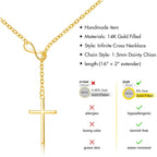 Mothers Day Gifts for Mom Infinity Cross Necklace for Women, 14K Gold Plated Necklace Unique Trendy Cross Pendant Jewelry, Non Tarnish & Waterproof Christian Jewelry - First Communion Confirmation Easter Gifts