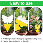 36 Pcs Sticky Traps For Fungus Gnat, Fruit Fly, Whitefly, Yellow | Indoor/Outdoor Use, For Plants & Kitchen, High-End Glue, Insect Catcher