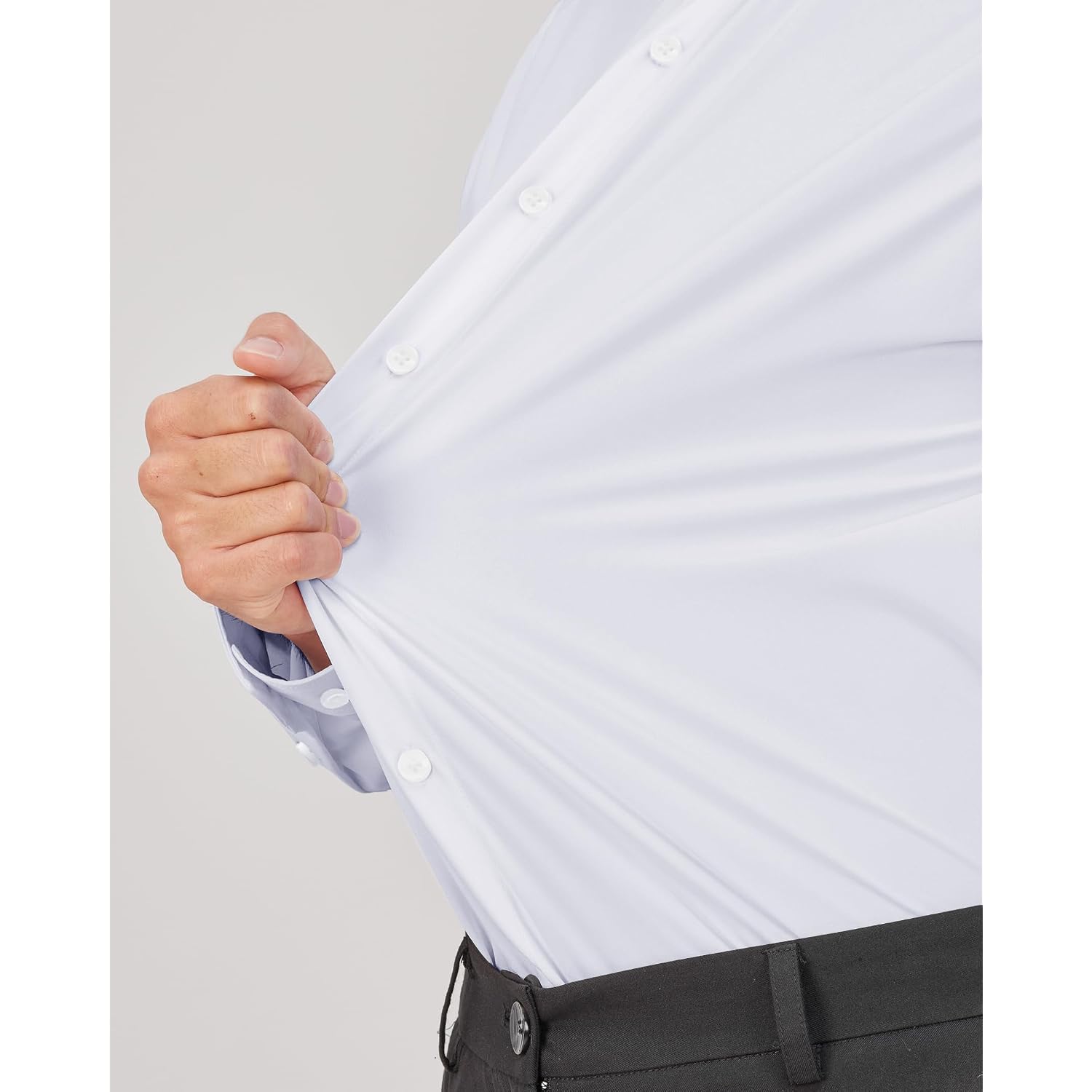 J.Ver Men'S Dress Shirts Stretch Long Sleeve Formal Shirt Solid Business Casual Button Down Shirts For Wedding Prom