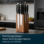 Kitchendao Magnetic Knife Block Without Knives, 360° Rotatable Acacia Wood Knife Holder, Large Knife Storage With Magnet For Knives & Utensils, Kitchen Countertop Organizer