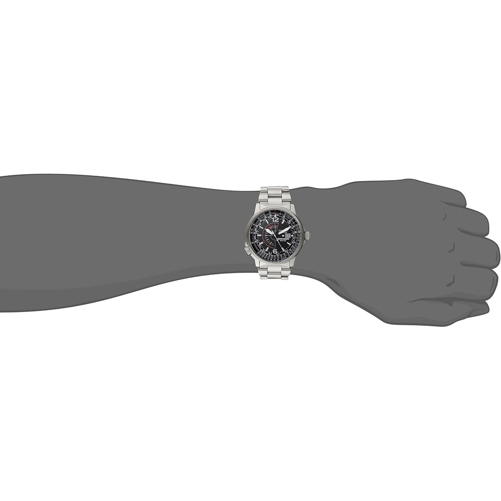 Citizen Men'S Eco-Drive Promaster Air Nighthawk Pilot Stainless Steel Watch, Luminous, Black Dial, 42Mm (Model: Bj7000-52E)