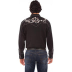 Retro Horseshoe & Roses Snap Shirt By Scully