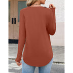 Womens Long Sleeve Tunic Tops Crew Neck Shirts for Leggings Fall Curved Hem Flowy Tops Casual 2026 Trendy
