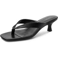 Fitory Women'S Sexy Kitten Heel Flip Flops,Square Open Toe Low Heel Sandals, Slip On Comfortable Thong Heels For Causal