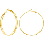 IDJEOABL 5mm Wide Gold Hoop Earrings for Women Trendy 14K Gold Plated Large Big Flat Hoop Earrings Non Tarnish Everyday Earrings Jewelry for Women