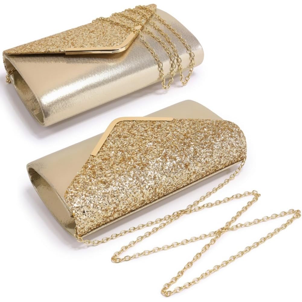 Dasein Women Evening Bags Formal Clutch Purses for Wedding Party Prom Handbags with Shoulder Strap and Glitter Flap | Formal, Wedding Party, Prom, with Shoulder Strap, Glitter Flap, Formal
