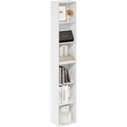 Furinno Luder Book Shelf, 6-Tier Tall Modern Bookshelf, Bookcase With Open Shelves, 9.3 X 12 X 71, For Living Room, Bedroom, Home Office, White