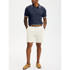 Comdecevis Men'S 7 Inch Cotton Elastic Waist Khaki Shorts | Premium Cotton Blend, Classic Fit, Chino Style, Breathable Comfort, Zip Fly Closure, Summer Casual Wear, Travel And Outdoor