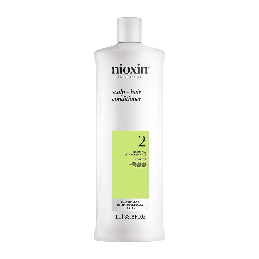Nioxin System 2 Scalp + Hair Thickening Conditioner For Natural Hair With Progressed Thinning | Boost Hair Density With Niacinamide & Biotin | Refreshed Scalp With Healthy Shine