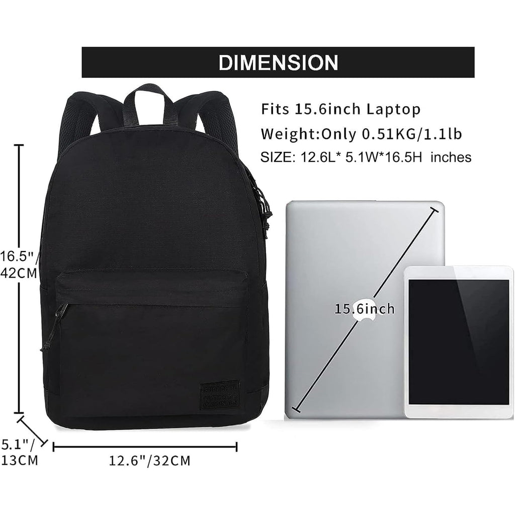 Casual Laptop Backpack For Men And Women, Work Backpack, Black Backpacks, College School Backpack For Boys And Girls, Lightweight Travel Back Pack(Black)