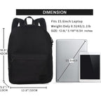Casual Laptop Backpack For Men And Women, Work Backpack, Black Backpacks, College School Backpack For Boys And Girls, Lightweight Travel Back Pack(Black)