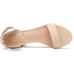 Women'S Chunky Block Heels Open Toe Ankle Strap 3.5 Inch Heeled Sandals
